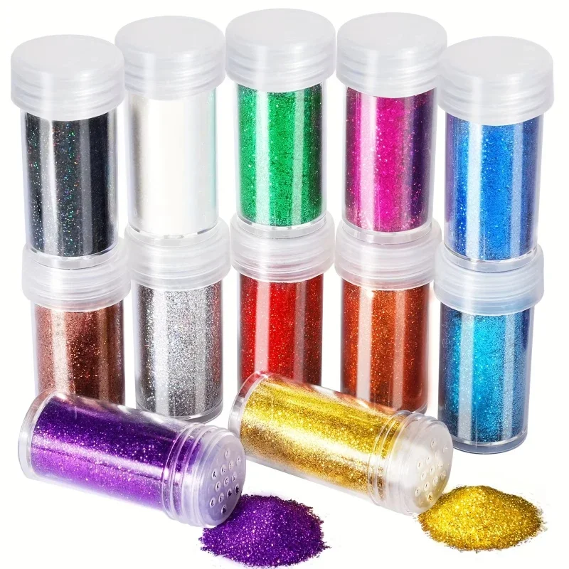 Resin Glitter Pack - Conjunto de 12 Potes de Glitter