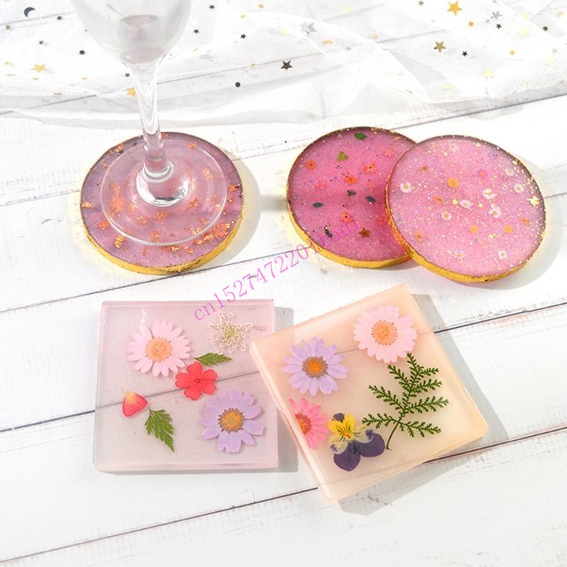 2 pçs redondo quadrado resina  - Geode Mold Silicone avaliação e preço