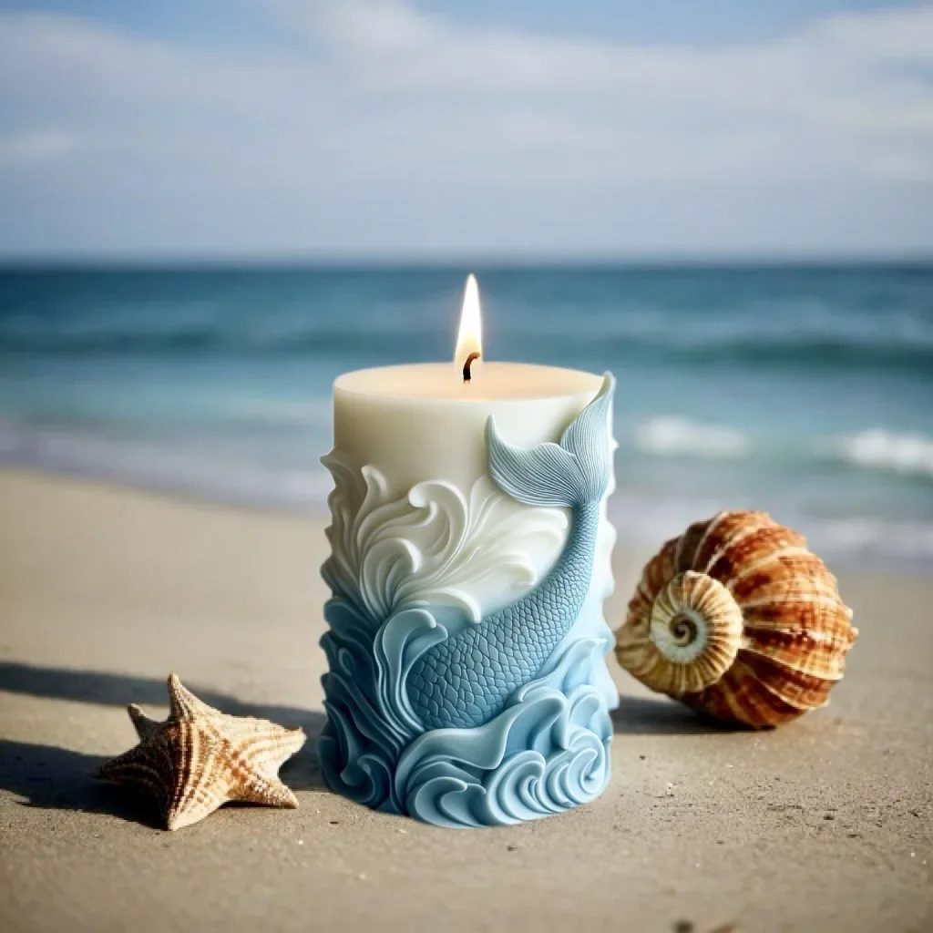 Diy oceano onda espuma vela ci - Resin Ocean Wave Mold avaliação e preço