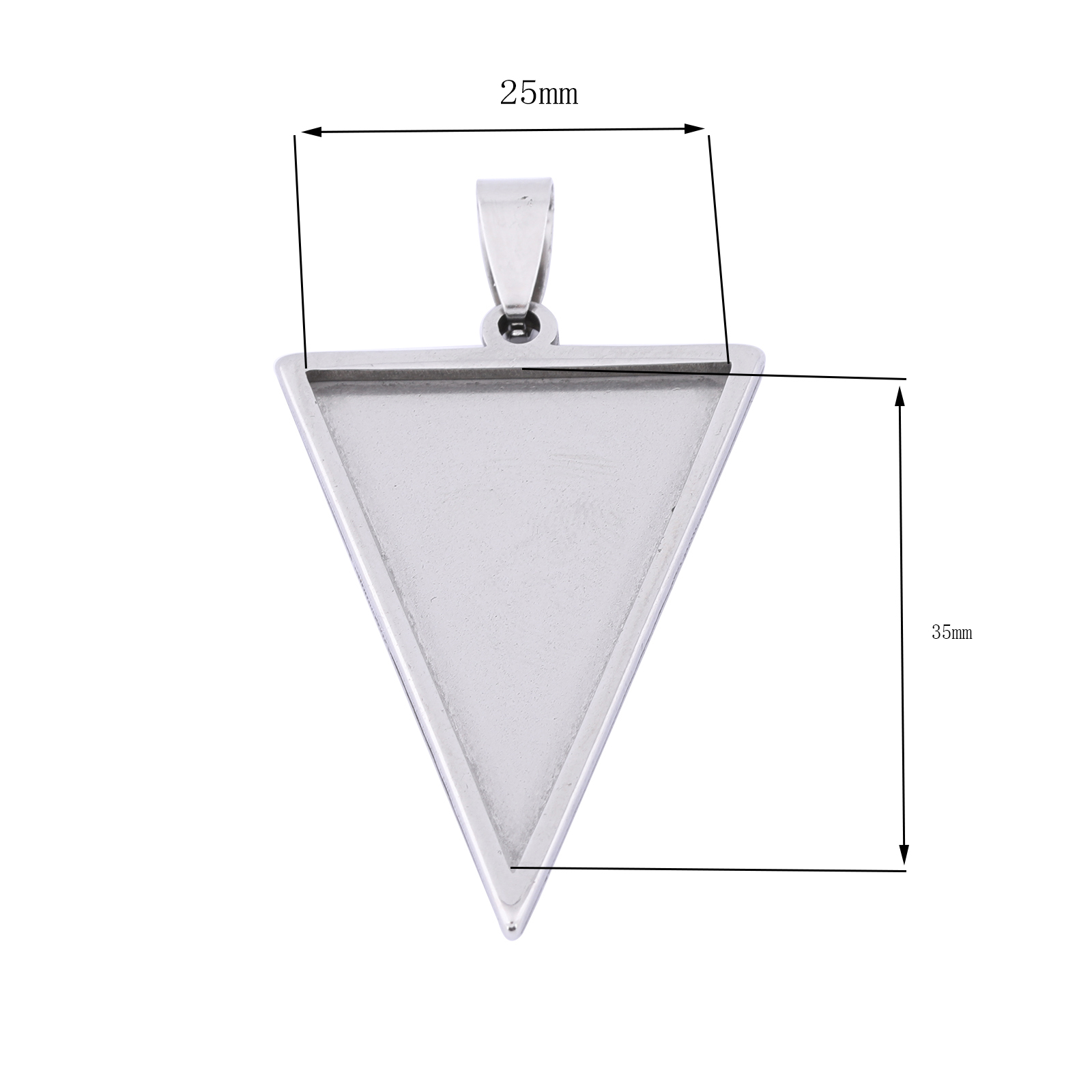 Aço Inoxidável Triângulo Caboc - Bezels Set Pendant avaliação e preço